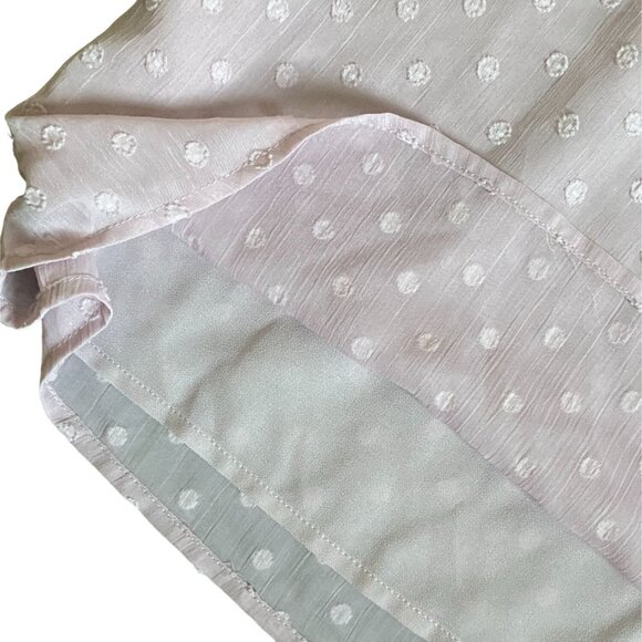 Promesa High Neck Textured Blouse With Bell Sleeve-Dusty Pink-Size Small-GUC - Picture 5 of 9